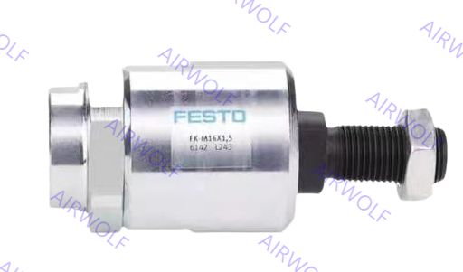 Festo Case-hardened Steel Piston rod attachments Self-aligning rod coupler FK Series with ±4° Angle Compensation and 0.5, 0.7, 1 Center of sphere Radial Compensation